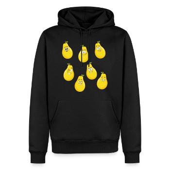 Poire - Sweat à capuche Premium bio Homme - noir - Devant - Nico (187cm)