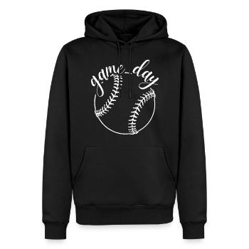 JOUR DE JEU - Sweat à capuche Premium bio Homme - noir - Devant - Nico (187cm)