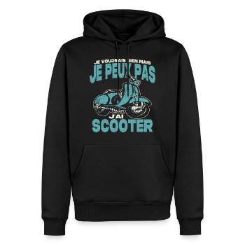 Je peux pas j'ai scooter. - Sweat à capuche Premium bio Homme - noir - Devant - Nico (187cm)