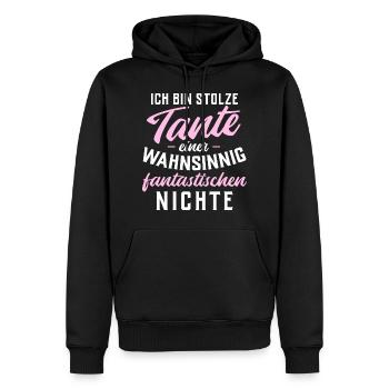 Stolze Tante einer wahnsinnig fantastischen Nichte - Männer Premium Bio Hoodie - Schwarz - Vorne - Nico (187cm)