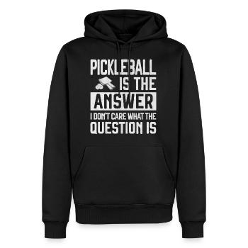 Pickleball lustige Phrase Geschenk Pickleballer - Männer Premium Bio Hoodie - Schwarz - Vorne - Nico (187cm)
