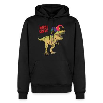 MARDI GRAWR DINOSAURIER - Männer Premium Bio Hoodie - Schwarz - Vorne - Nico (187cm)