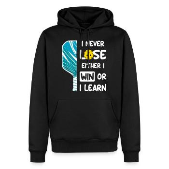 I Never Lose I Either Win or Learn Pickleball - Men’s Premium Organic Hoodie - black - Front - Nico (187cm)