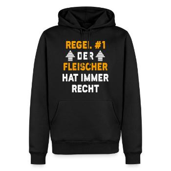 Fleischer Geschenk Geburtstag Spruch - Männer Premium Bio Hoodie - Schwarz - Vorne - Nico (187cm)