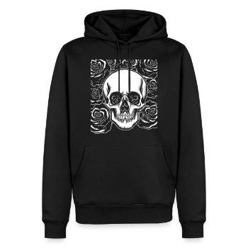 Horror Skull Skull Art Skull Gothic Heavy Metal - Men’s Premium Organic Hoodie - black - Front - Nico (187cm)