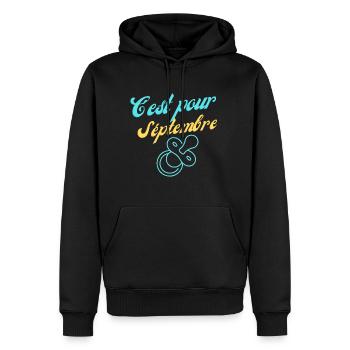 Un Rêve de Septembre : Bébé et Nouveaux Départs ! - Sweat à capuche Premium bio Homme - noir - Devant - Nico (187cm)