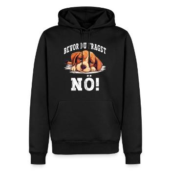 Bevor Du Fragst Nö Nein Hund Lustig Spruch Humor - Männer Premium Bio Hoodie - Schwarz - Vorne - Nico (187cm)