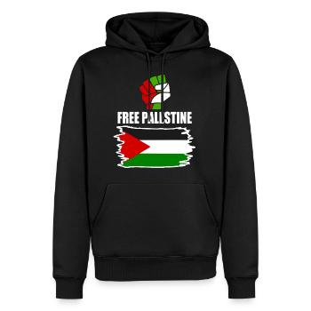 Free palestine - Sweat à capuche Premium bio Homme - noir - Devant - Nico (187cm)