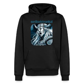 Nordisch brachial Wikingerin - Männer Premium Bio Hoodie - Schwarz - Vorne - Nico (187cm)
