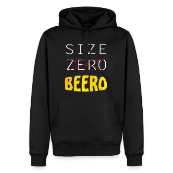lustiger Bierspruch, Beer, Bier, Size Biero - Männer Premium Bio Hoodie - Schwarz - Vorne - Nico (187cm)