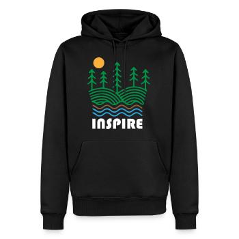 Trees Land Water Inspire Nature - Männer Premium Bio Hoodie - Schwarz - Vorne - Nico (187cm)