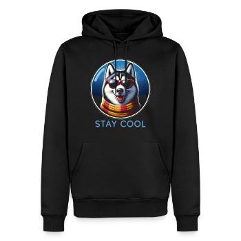 Nuances Husky Cool - Sweat à capuche Premium bio Homme - noir - Devant - Nico (187cm)