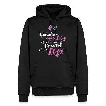 Gender Equality Not Trend It Is Life - Men’s Premium Organic Hoodie - black - Front - Nico (187cm)