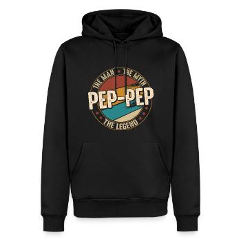 Fathers Day Pep-Pep the Man the Myth the Legend - Sweat à capuche Premium bio Homme - noir - Devant - Nico (187cm)