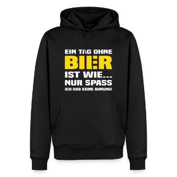 Ein Tag Ohne Bier - Lustiger Bier Spruch - Männer Premium Bio Hoodie - Schwarz - Vorne - Nico (187cm)
