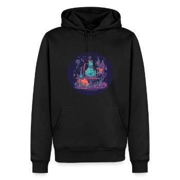 Laboratoire d’Alchimiste Magique avec Filets, Bouteilles - Sweat à capuche Premium bio Homme - noir - Devant - Nico (187cm)