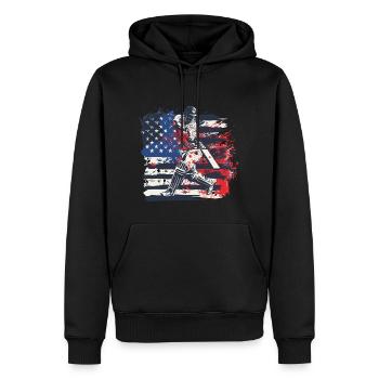 Cricket Player Sport USA Flag - Männer Premium Bio Hoodie - Schwarz - Vorne - Nico (187cm)