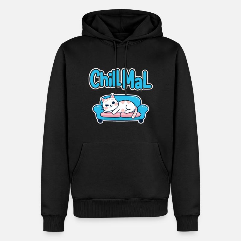 Chat Chill Out - Sweat à capuche Premium bio Homme - noir