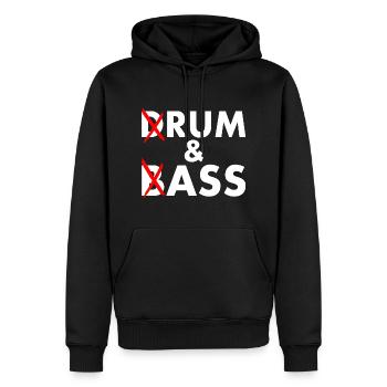 Drum and bass - rum and ass - Sweat à capuche Premium bio Homme - noir - Devant - Nico (187cm)