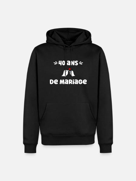 40 ans de mariage - Sweat à capuche Premium bio Homme - noir