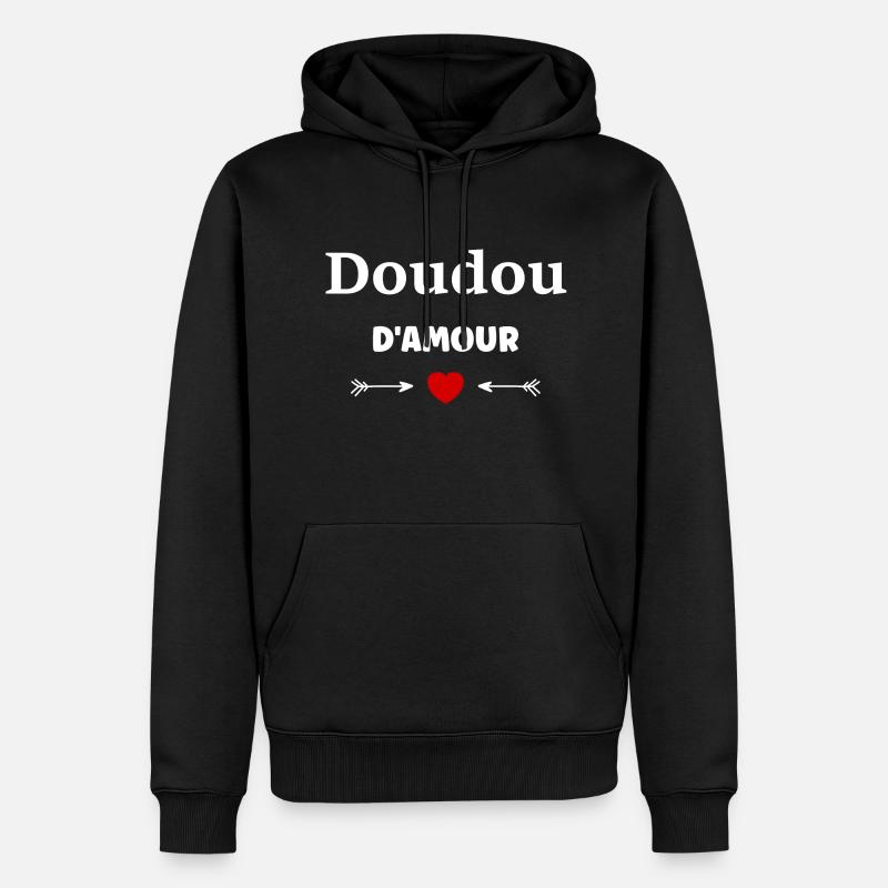 Doudou d'amour - Sweat à capuche Premium bio Homme - noir