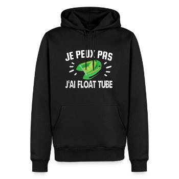 je peux pas j'ai float tube - Sweat à capuche Premium bio Homme - noir - Devant - Nico (187cm)