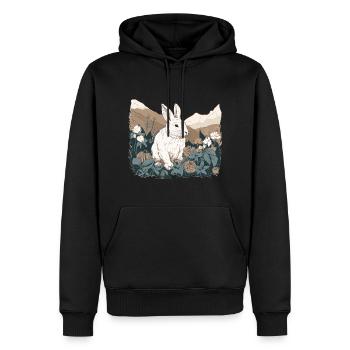 Rabbit Bunny Nature Art - Men’s Premium Organic Hoodie - black - Front - Nico (187cm)