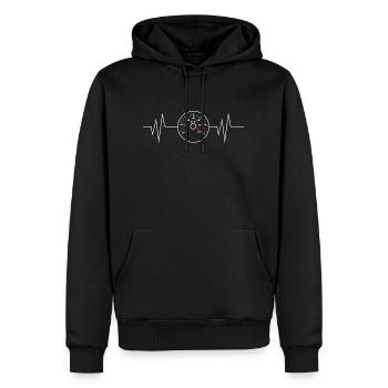 Tachometer 120 km/h Herzschlag Puls - Männer Premium Bio Hoodie - Schwarz - Vorne - Nico (187cm)