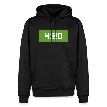 420 | 4:20 Uhr Blaze it grün - Männer Premium Bio Hoodie - Schwarz - Vorne - Nico (187cm)