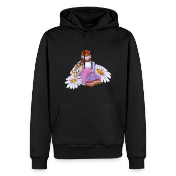 Drink me, Eat me Flasche Küchlein im Alice Style - Männer Premium Bio Hoodie - Schwarz - Vorne - Nico (187cm)