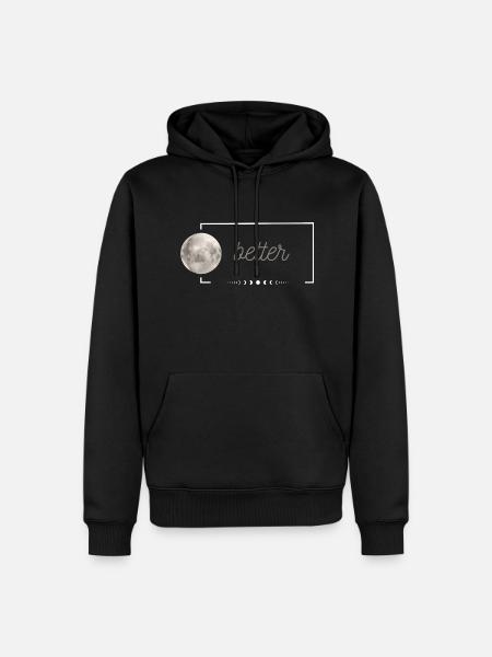 Partnermotiv - better together - Mond - Männer Premium Bio Hoodie - Schwarz