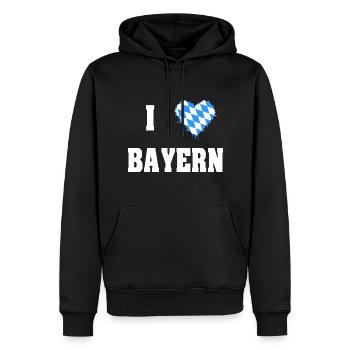 I love Bayern - Männer Premium Bio Hoodie - Schwarz - Vorne - Nico (187cm)