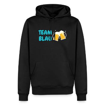 Team Blau - Männer Premium Bio Hoodie - Schwarz - Vorne - Nico (187cm)