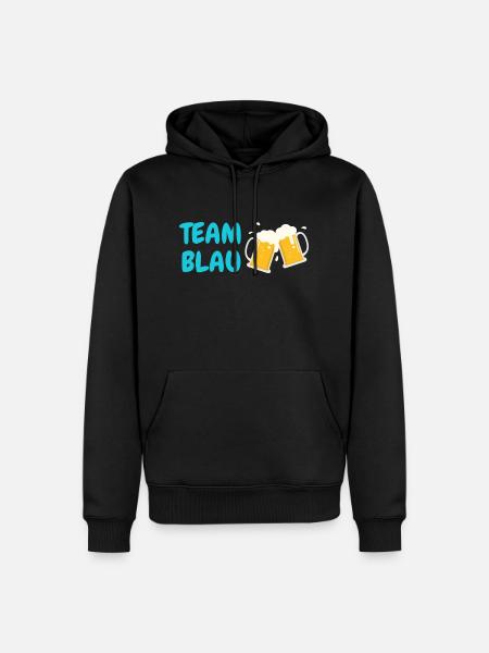 Team Blau - Männer Premium Bio Hoodie - Schwarz