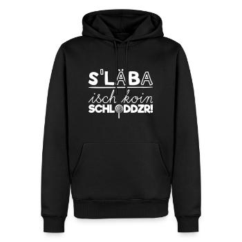 Schloddzr (weiß) - Männer Premium Bio Hoodie - Schwarz - Vorne - Nico (187cm)