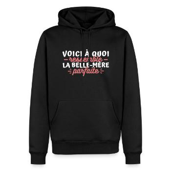 Voici à quoi ressemble la belle-mère parfaite - Sweat à capuche Premium bio Homme - noir - Devant - Nico (187cm)