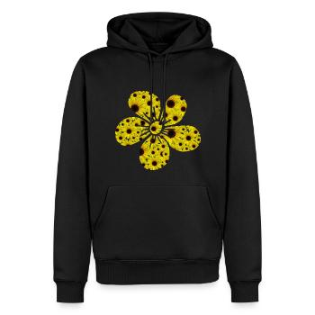 Blume aus Sonnenblumen, Blüte, Sonnenblume, floral - Männer Premium Bio Hoodie - Schwarz - Vorne - Nico (187cm)
