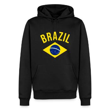 Brazil Fan - Men’s Premium Organic Hoodie - black - Front - Nico (187cm)