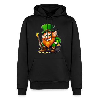 Saint Patricks Day Irish Kobold Leprechaun Wichtel - Männer Premium Bio Hoodie - Schwarz - Vorne - Nico (187cm)