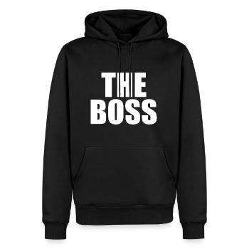 The boss - Sweat à capuche Premium bio Homme - noir - Devant - Nico (187cm)