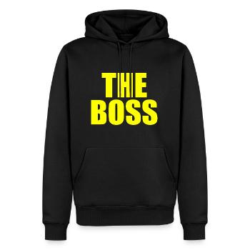 The boss - Sweat à capuche Premium bio Homme - noir - Devant - Nico (187cm)