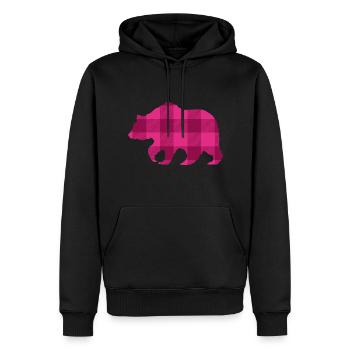 Mère Ours Maman Cadeau Fille Noël Rose - Sweat à capuche Premium bio Homme - noir - Devant - Nico (187cm)