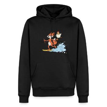 KOT UND GOUPI - Männer Premium Bio Hoodie - Schwarz - Vorne - Nico (187cm)