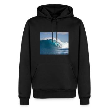 beautiful blue ocean wave of summer - Men’s Premium Organic Hoodie - black - Front - Nico (187cm)