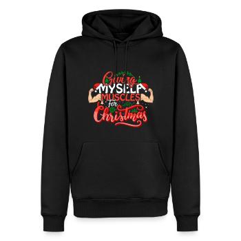 Muscles pour cadeaux de chandail de Noël Gym - Sweat à capuche Premium bio Homme - noir - Devant - Nico (187cm)