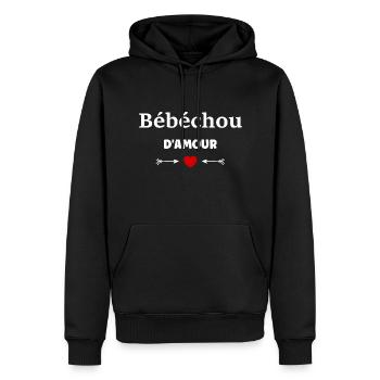 bébéchou d'amour - Sweat à capuche Premium bio Homme - noir - Devant - Nico (187cm)