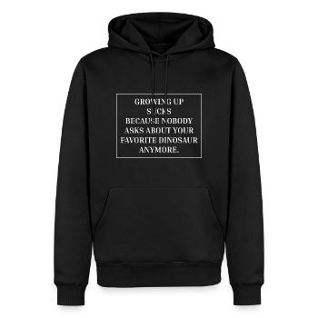 Growing up Dinosaurs - Men’s Premium Organic Hoodie - black - Front - Nico (187cm)