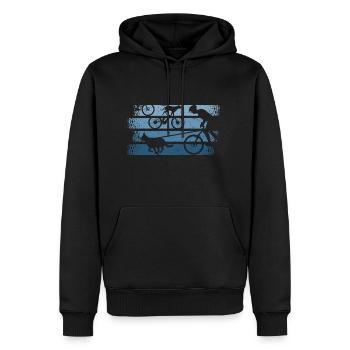 Bikejöring Draught dog sport with bike and dog - Men’s Premium Organic Hoodie - black - Front - Nico (187cm)