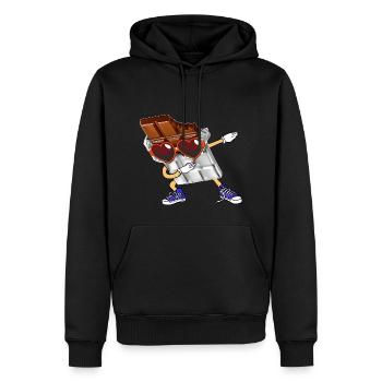 Chocolat saint valentin Dab cadeau couple - Sweat à capuche Premium bio Homme - noir - Devant - Nico (187cm)