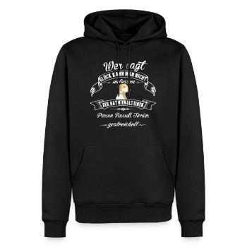 PARSON RUSSELL TERRIER Glück - Männer Premium Bio Hoodie - Schwarz - Vorne - Nico (187cm)